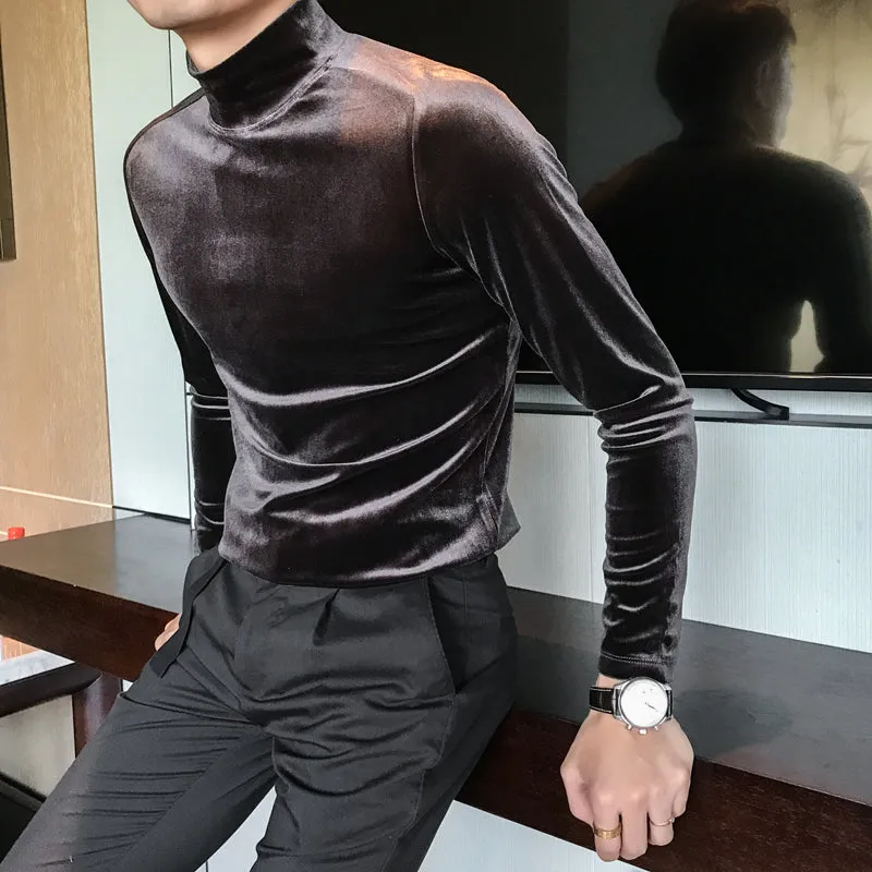 Half Turtleneck Slim Fit Velvet Bottoming Shirt