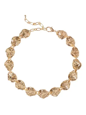 Hammered 18K Gold Short Necklace