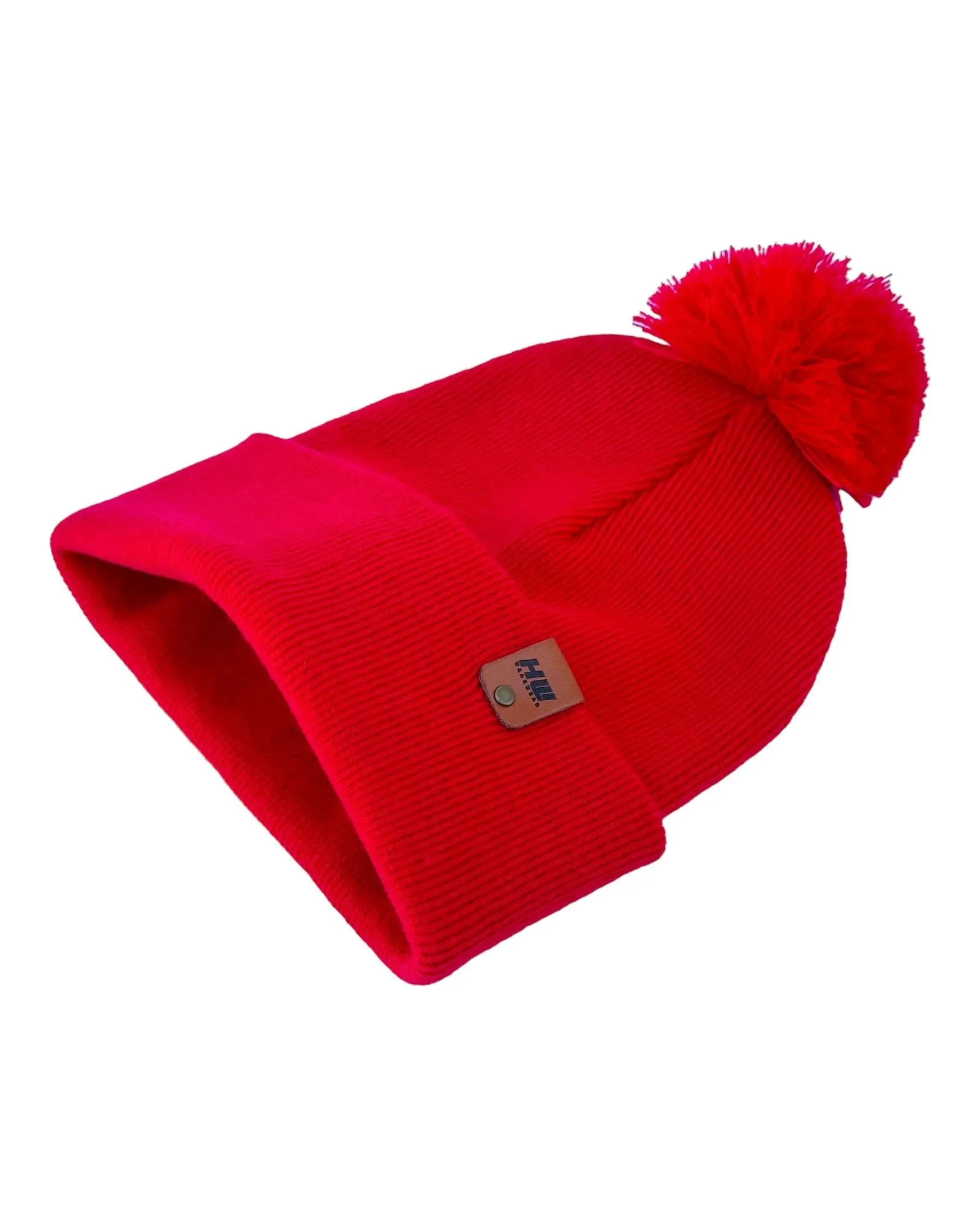 HW6071 HAAKWEAR Pom Pom Beanie - Made in USA - RED