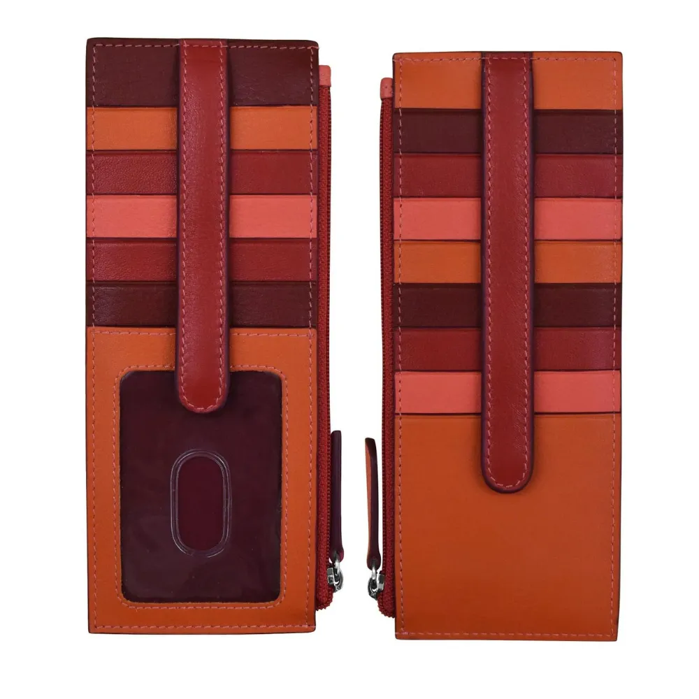 ili New York RFID Credit Card Holder/Zip Pocket Autumnal Multi