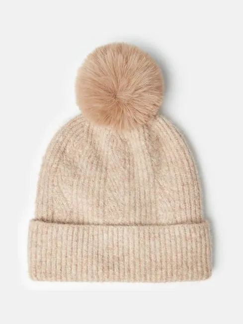 Joules Effie Bobble Hat - Camel