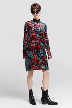 Karen Walker Electric Velvet Dress - Black Multi