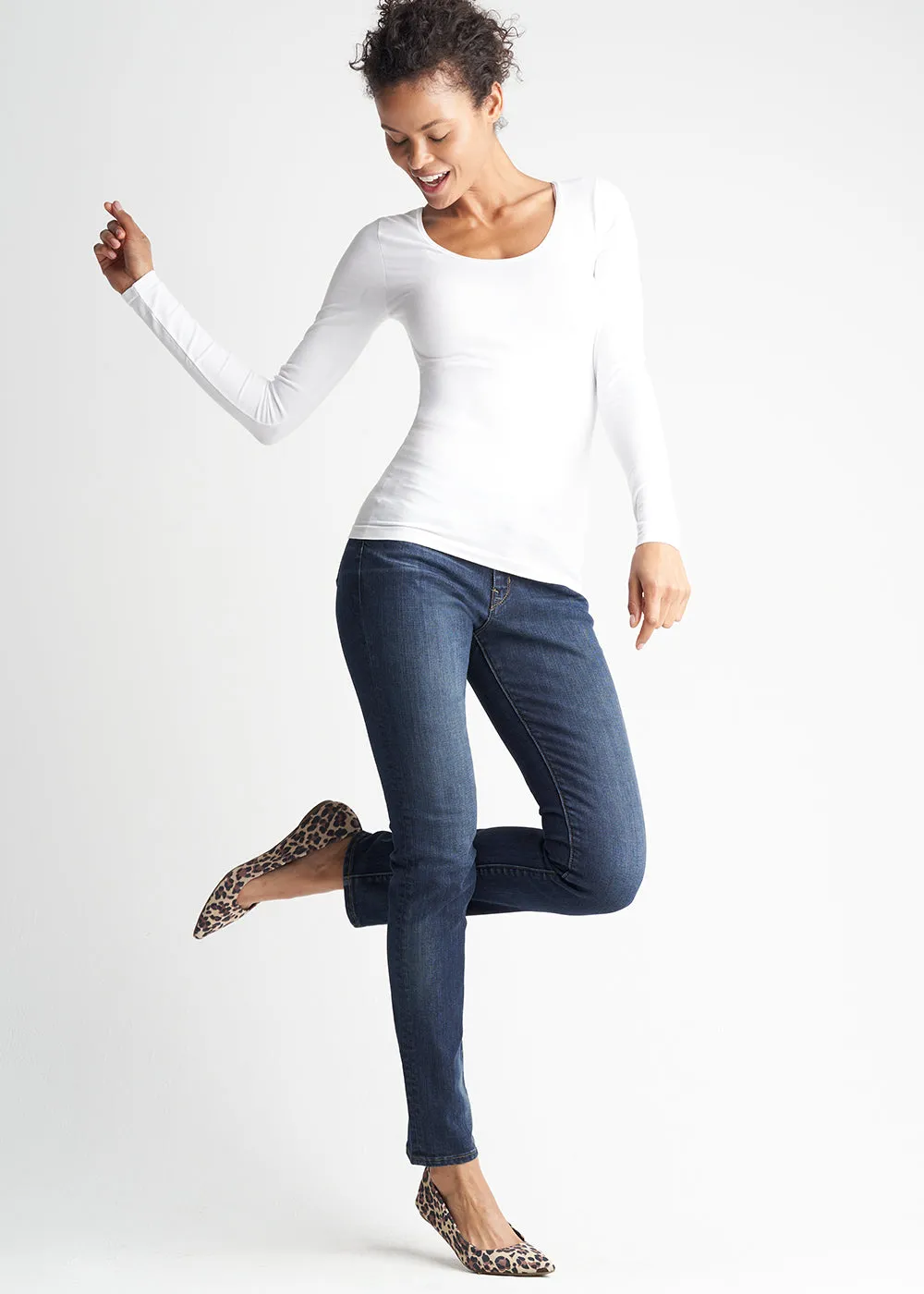 Karlie Long Sleeve Shaping Top - Cotton Seamless