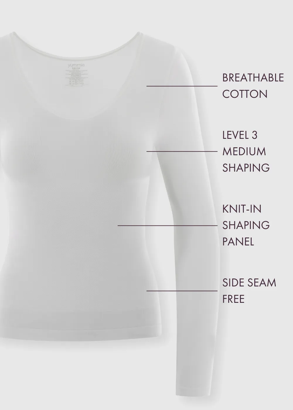 Karlie Long Sleeve Shaping Top - Cotton Seamless