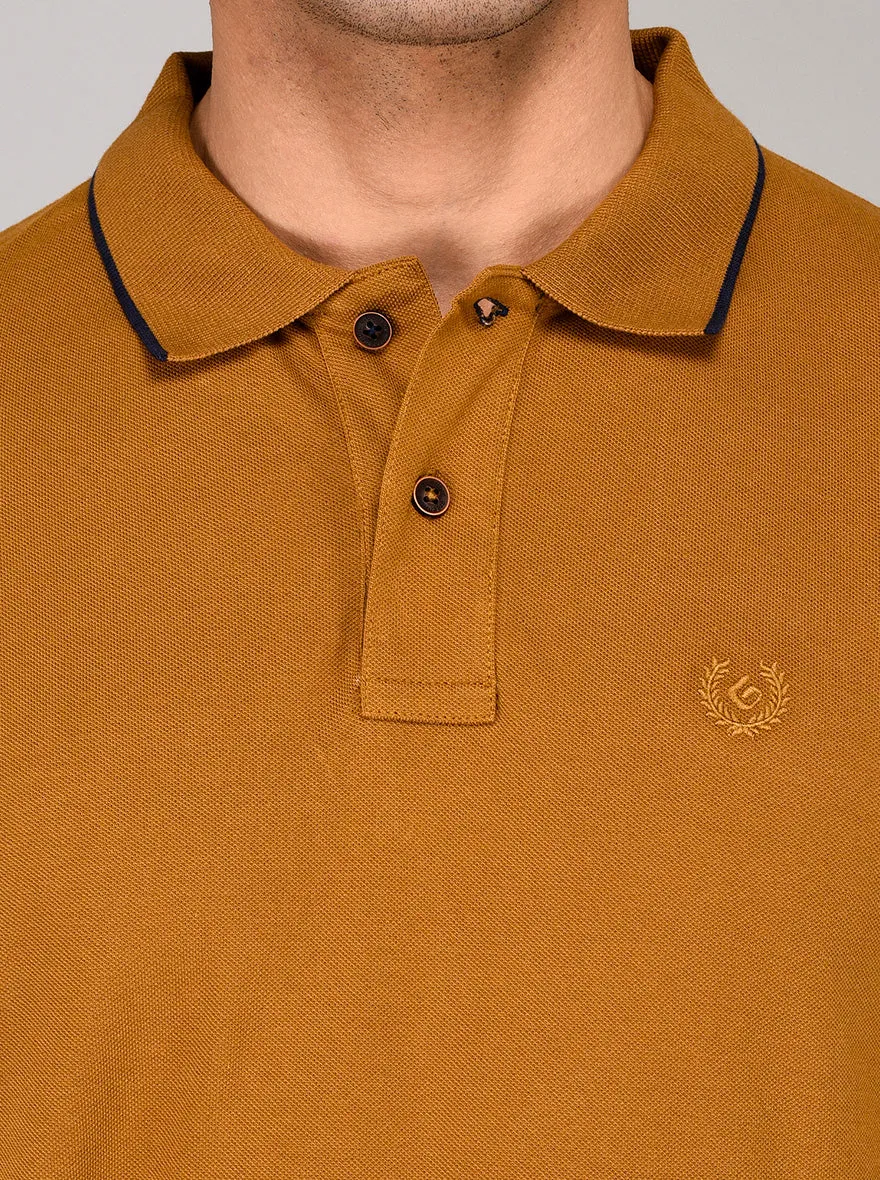 Khaki Slim Fit Polo T-shirt | Greenfibre