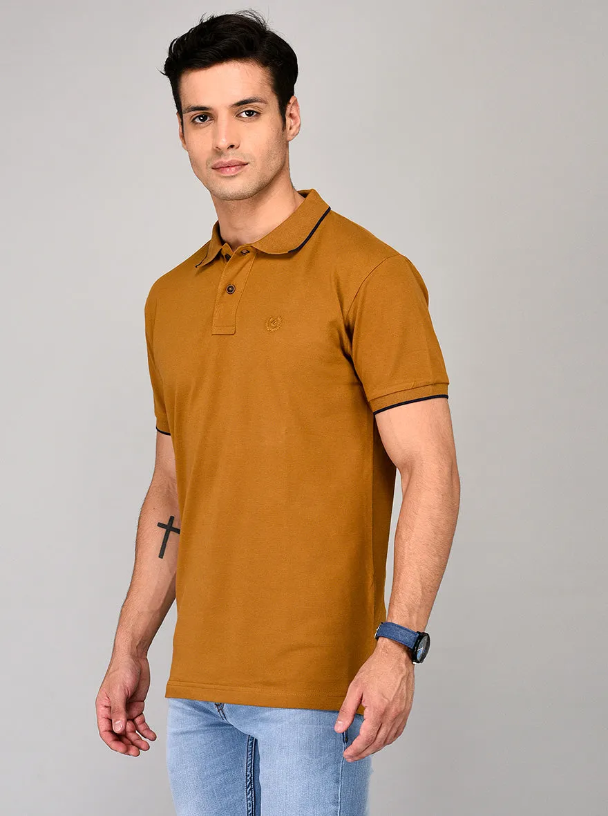 Khaki Slim Fit Polo T-shirt | Greenfibre