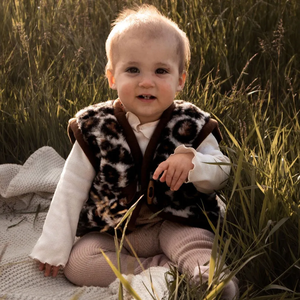 Leopard Woollen Kids Gilet