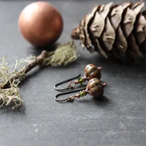 Little Czech Glass Pumpkins Earrings