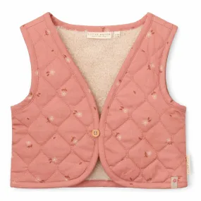 Little Dutch Kleuter Winter Omkeerbaar Gilet Sand / Warm Rose Blooming Flower | Roze