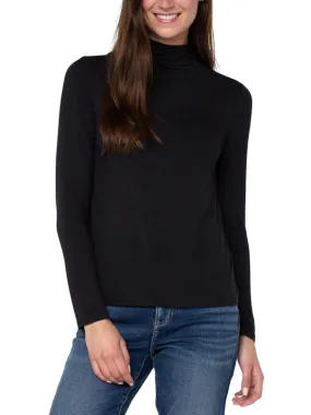 Liverpool Core Comfort Mock Neck Top - Black