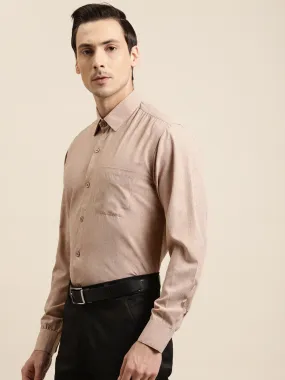 Men's Cotton Beige Formal Classic Shirt - Sojanya