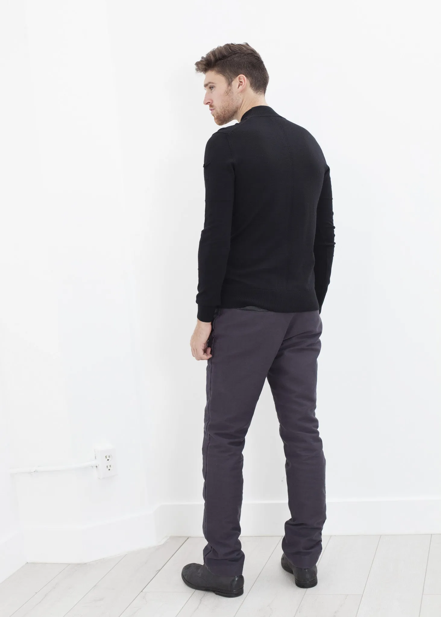 Merino Knit Turtleneck in Black