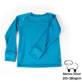 Merino Wool Long Sleeve Top - Mid/Heavy Weight - 210-280gsm