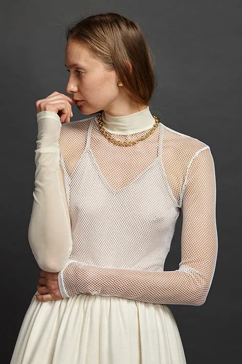 Mesh / Net Mock Neck Turtleneck