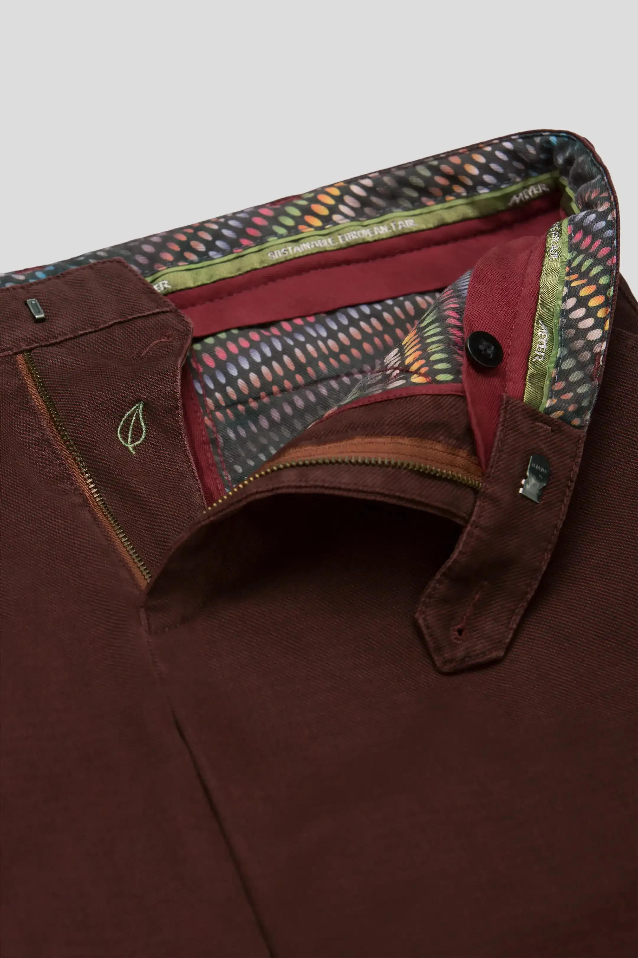 MEYER Chicago Trousers - 5613 Fine Micro Cotton Chinos - Bordeaux