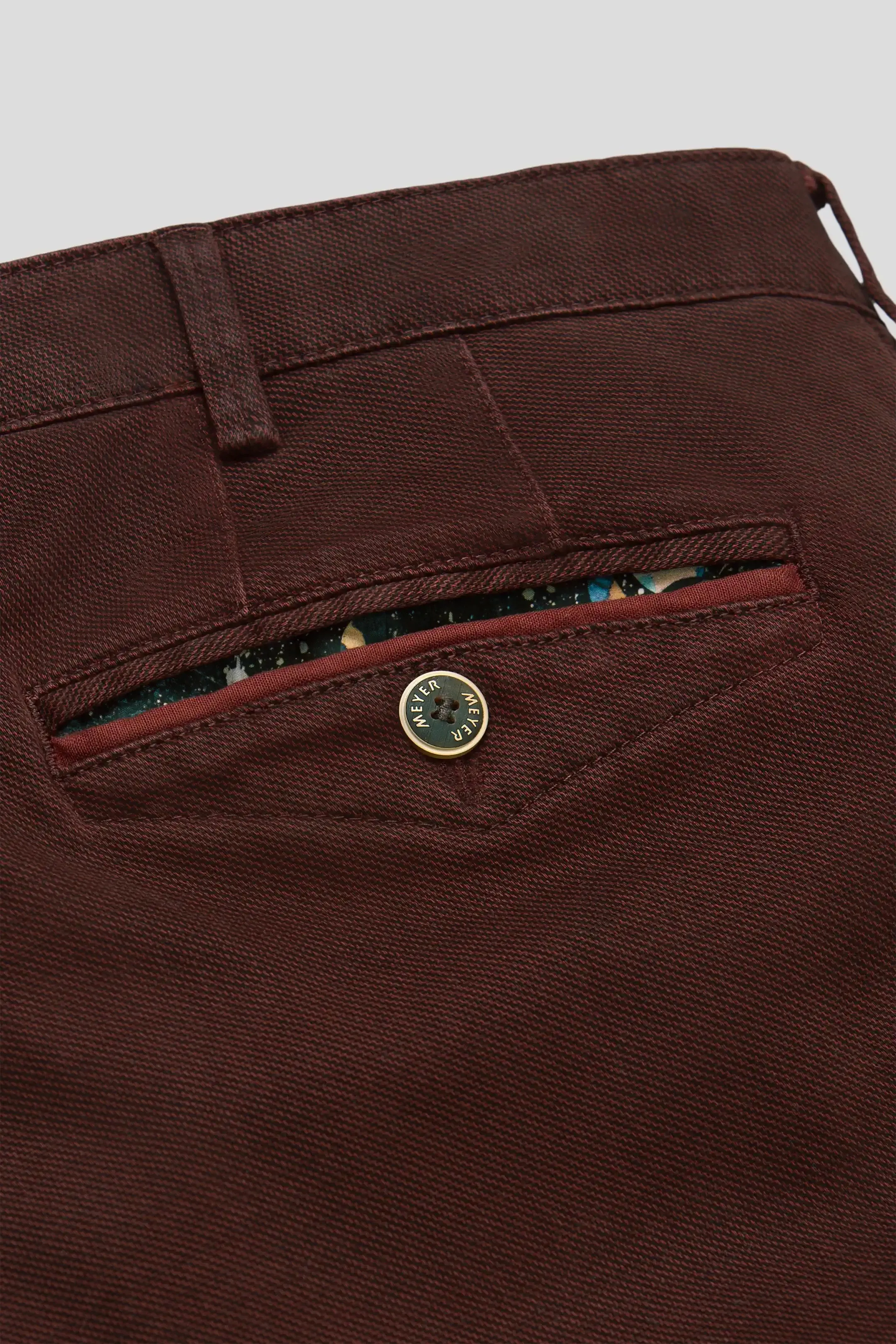 MEYER Chicago Trousers - 5613 Fine Micro Cotton Chinos - Bordeaux