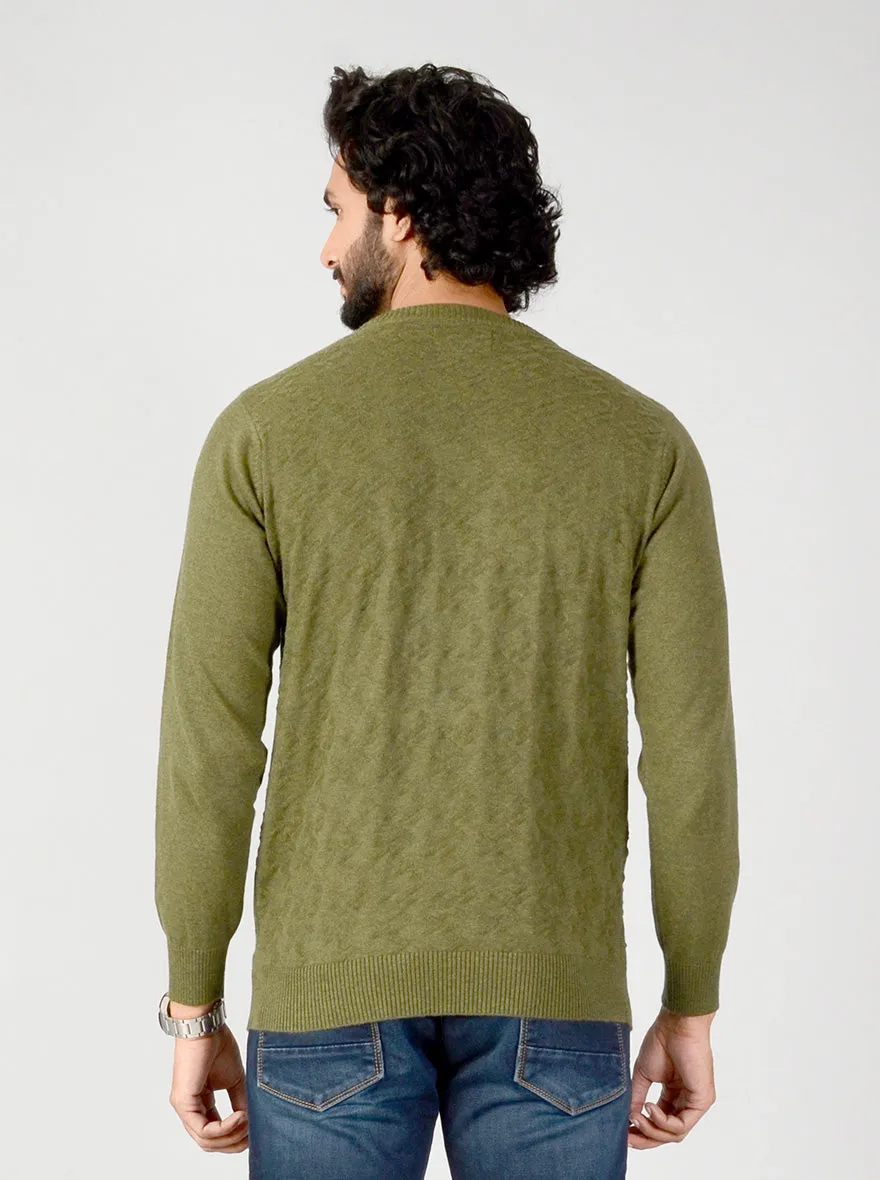 Miltary Green Solid Slim Fit T-shirt | JadeBlue