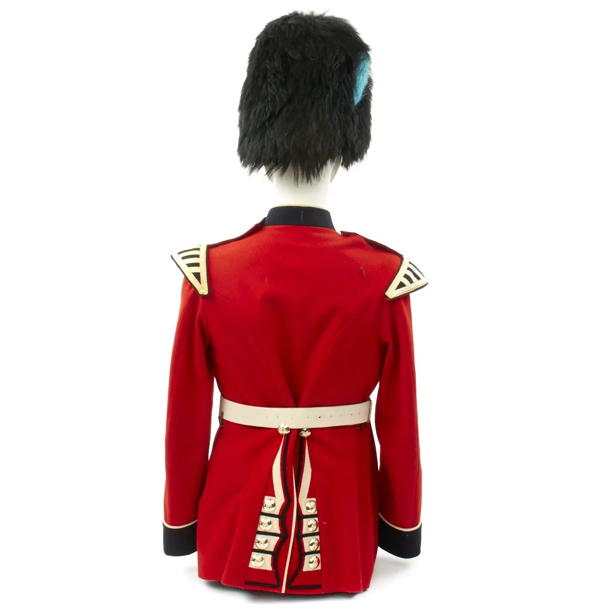 Original British Queen's Crown Irish Guards Bandsman's Uniform Set with Bearskin Helmet - Recent Issue