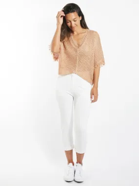 Rose Gold Open Knit Top