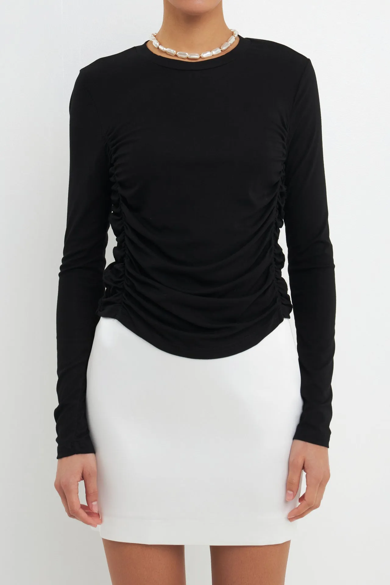 Ruched Side Knit Top