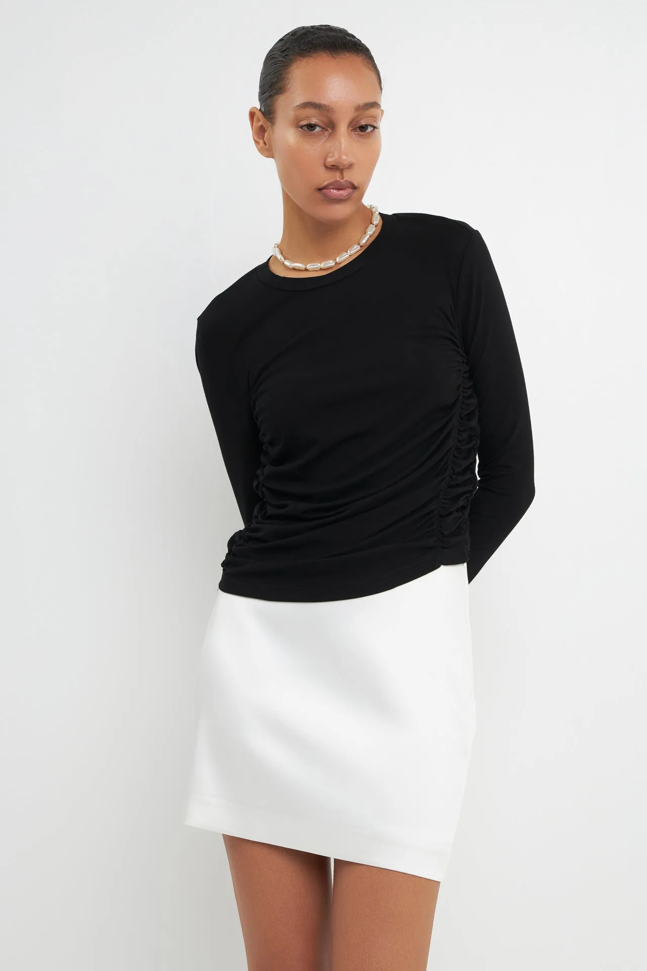 Ruched Side Knit Top