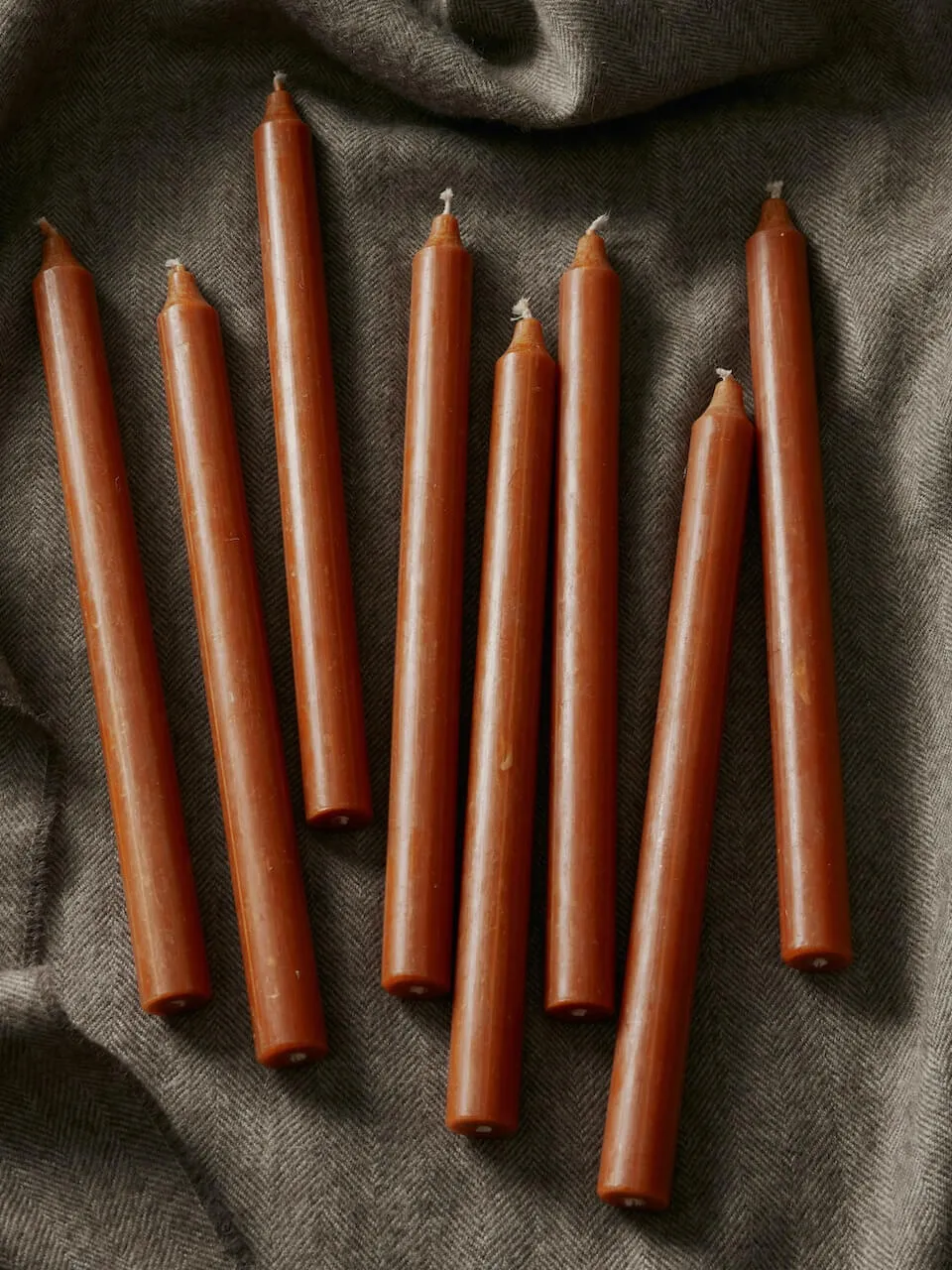 Set of 8 Toffee Dinner Candles