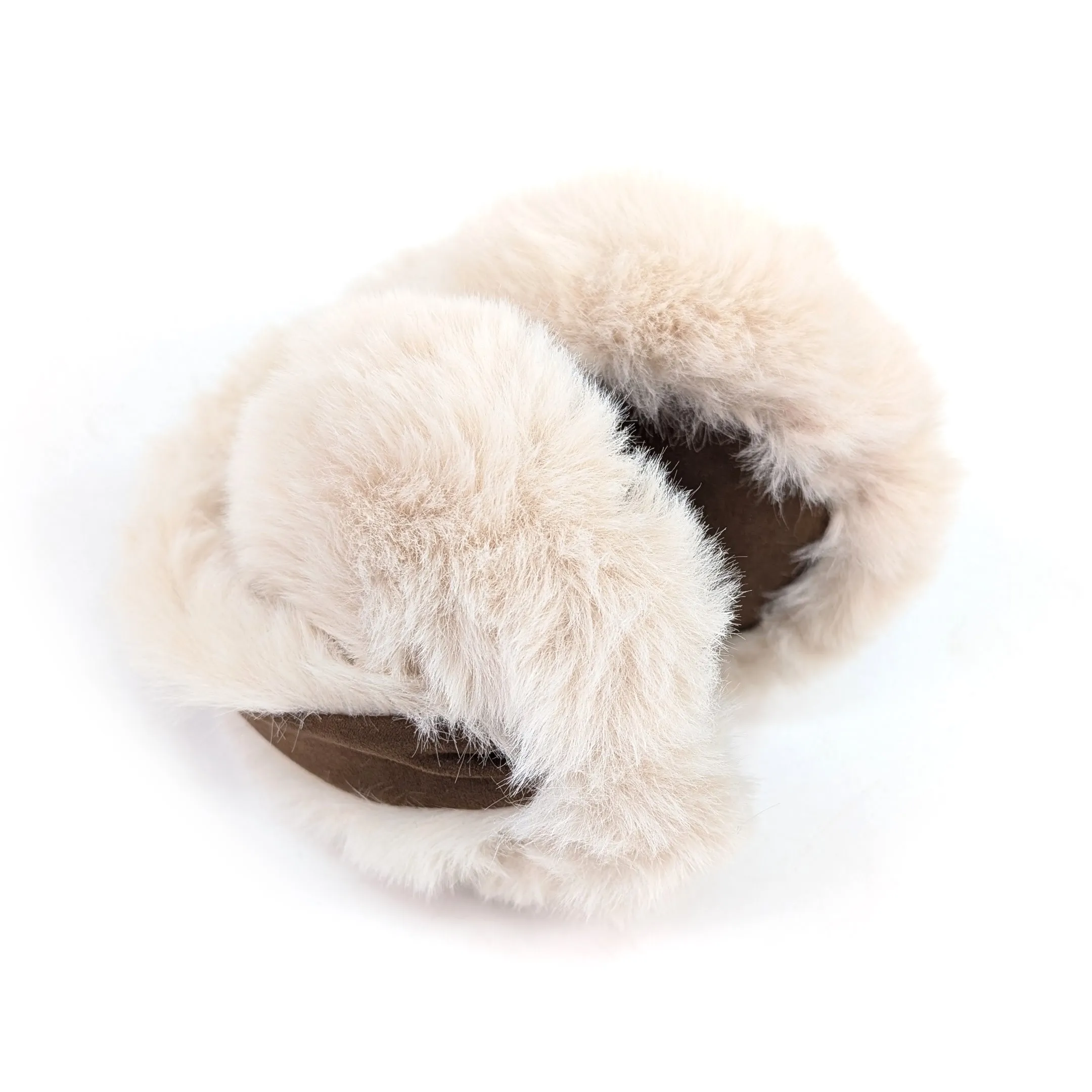 Sheepskin Style Ear Muffs (Foldable) - Cream