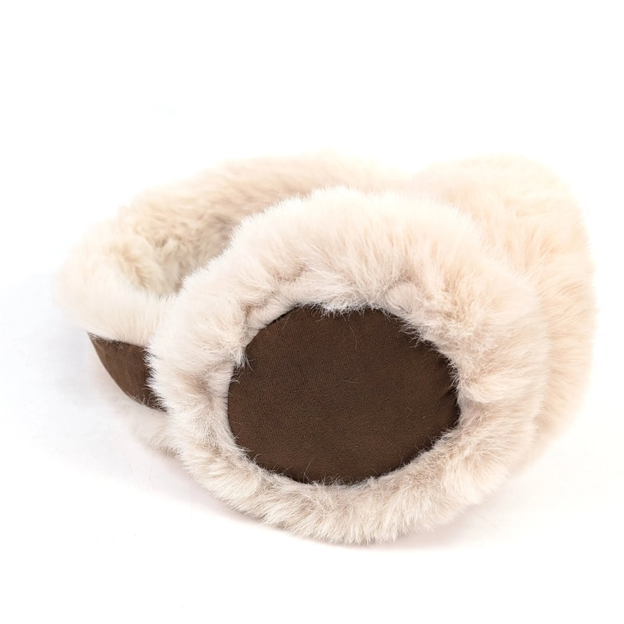 Sheepskin Style Ear Muffs (Foldable) - Cream