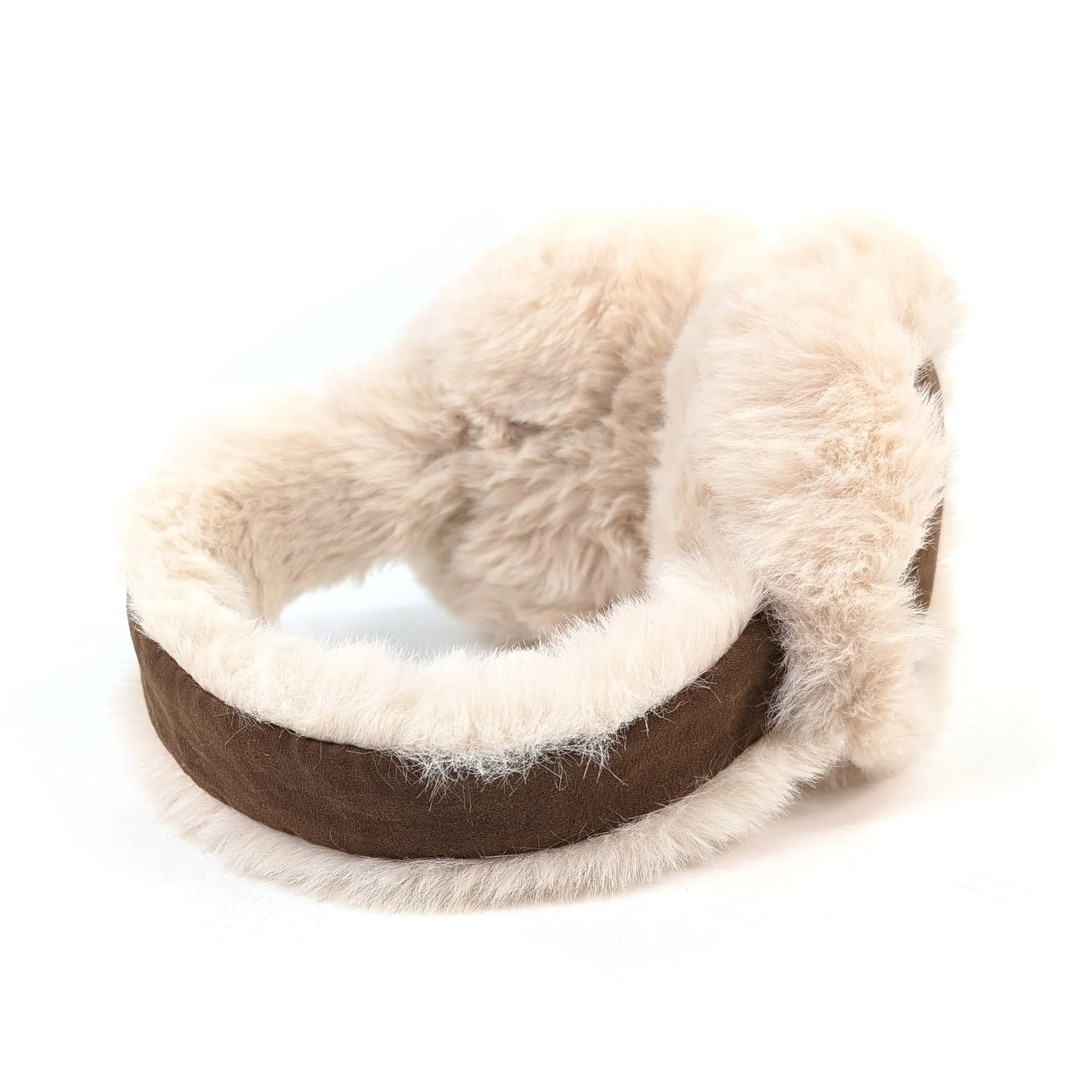 Sheepskin Style Ear Muffs (Foldable) - Cream