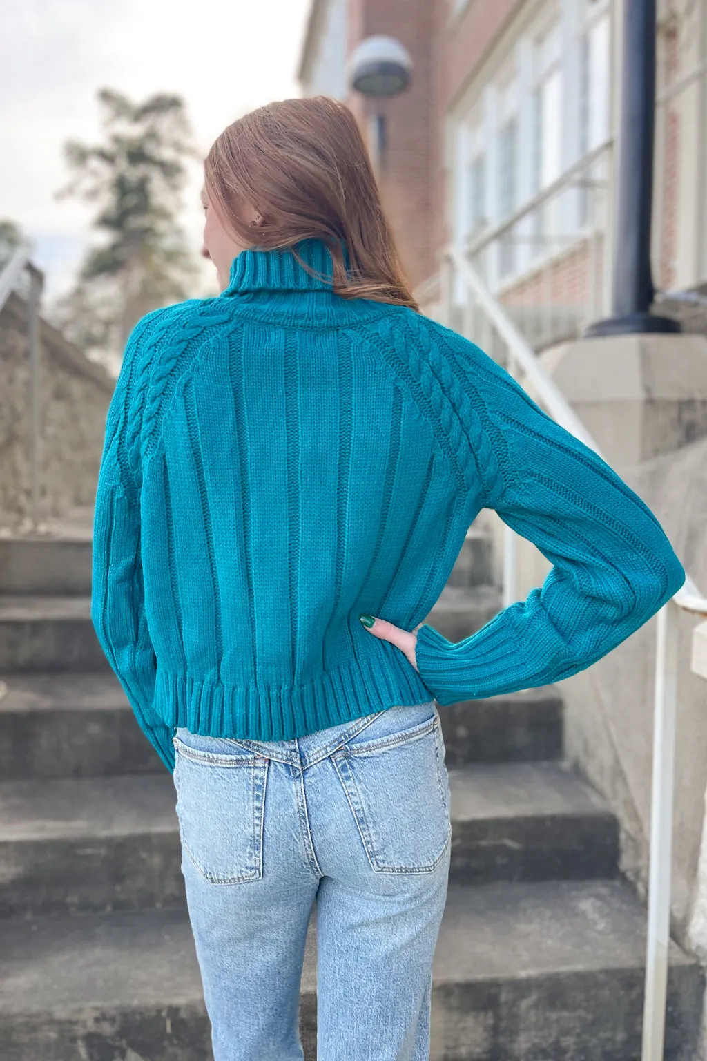 Snuggle Up Close Sweater-Teal