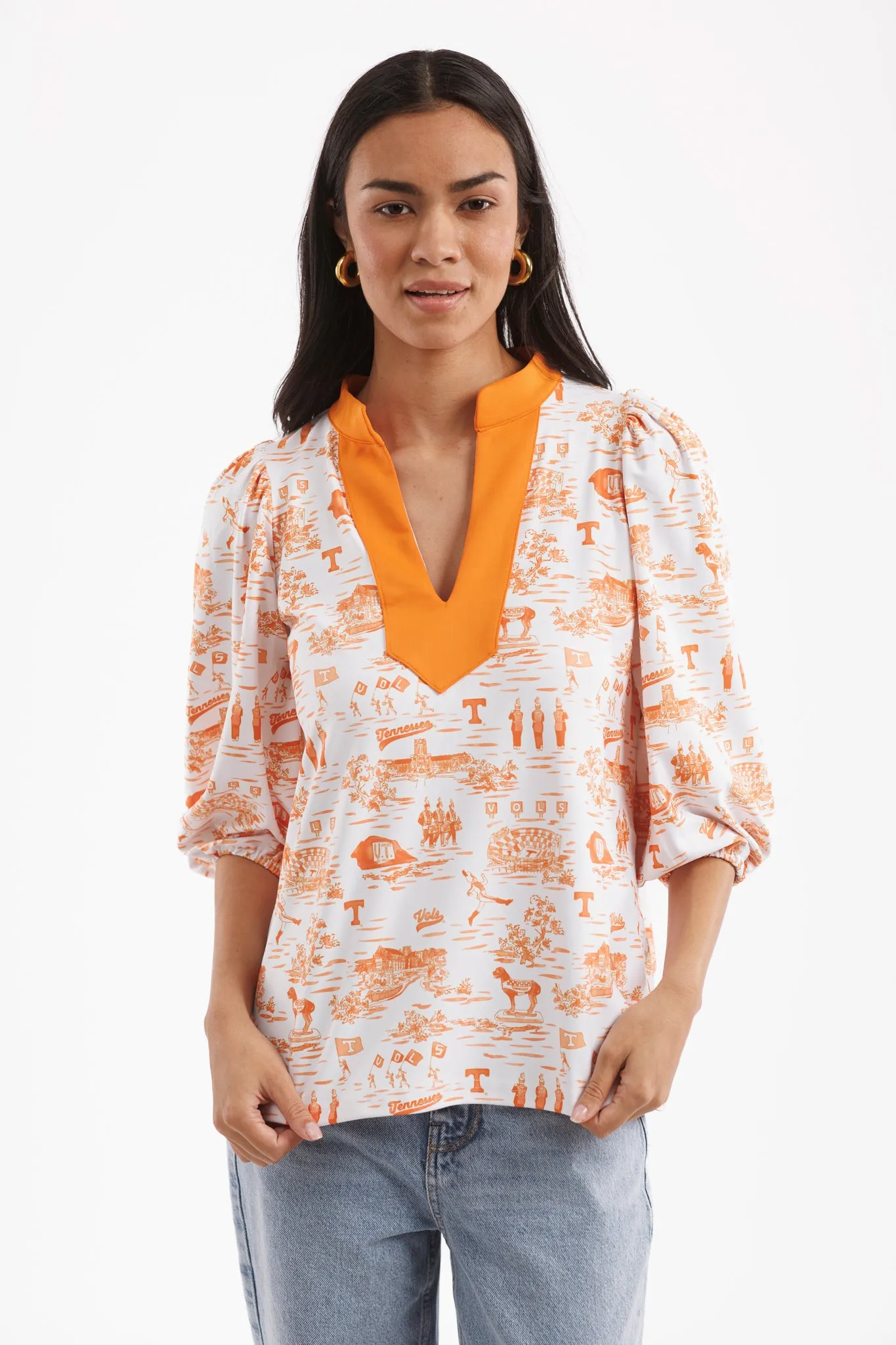 Tailgate Collection Eliza Top - Tennessee Toile