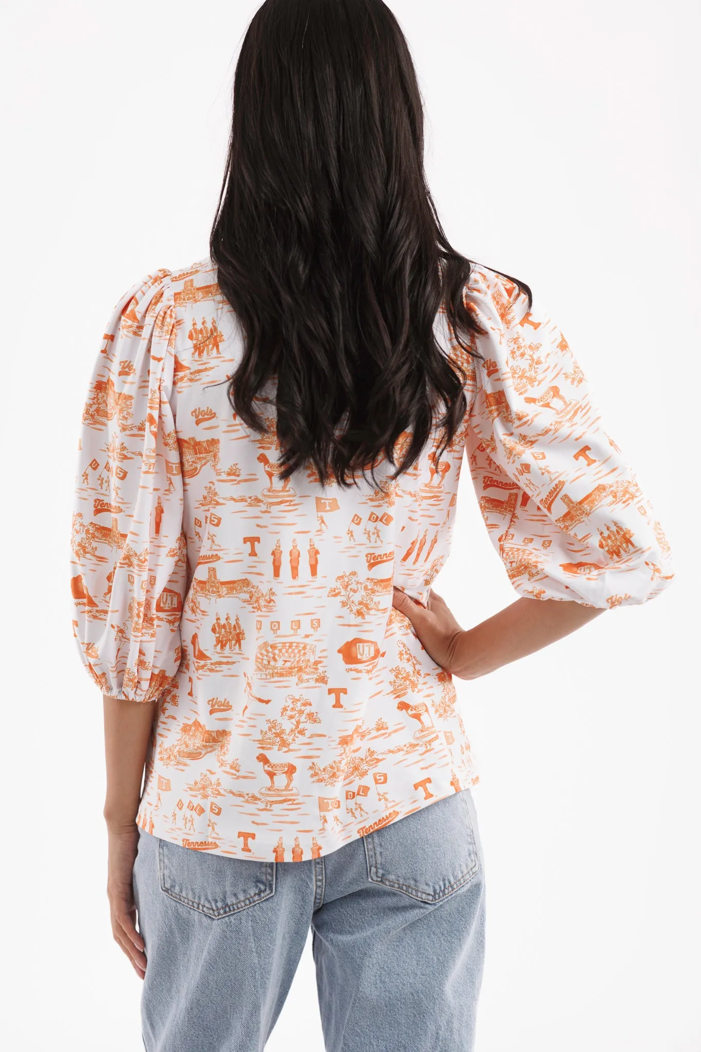 Tailgate Collection Eliza Top - Tennessee Toile