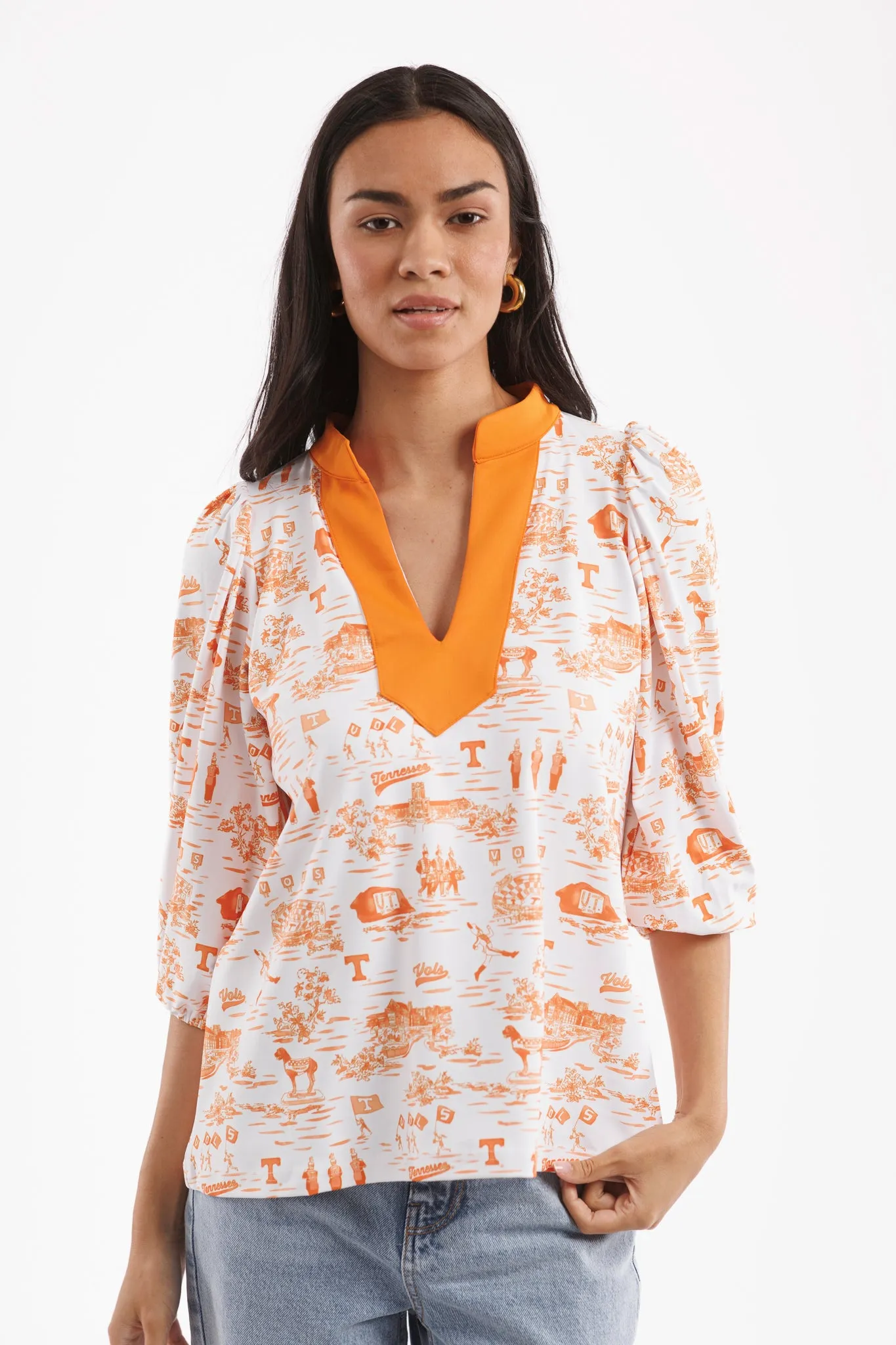 Tailgate Collection Eliza Top - Tennessee Toile