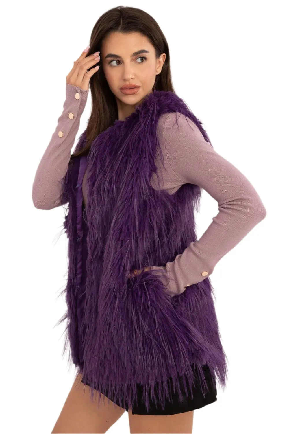 TEEK - Violet Of Glam Pocketed Gilet