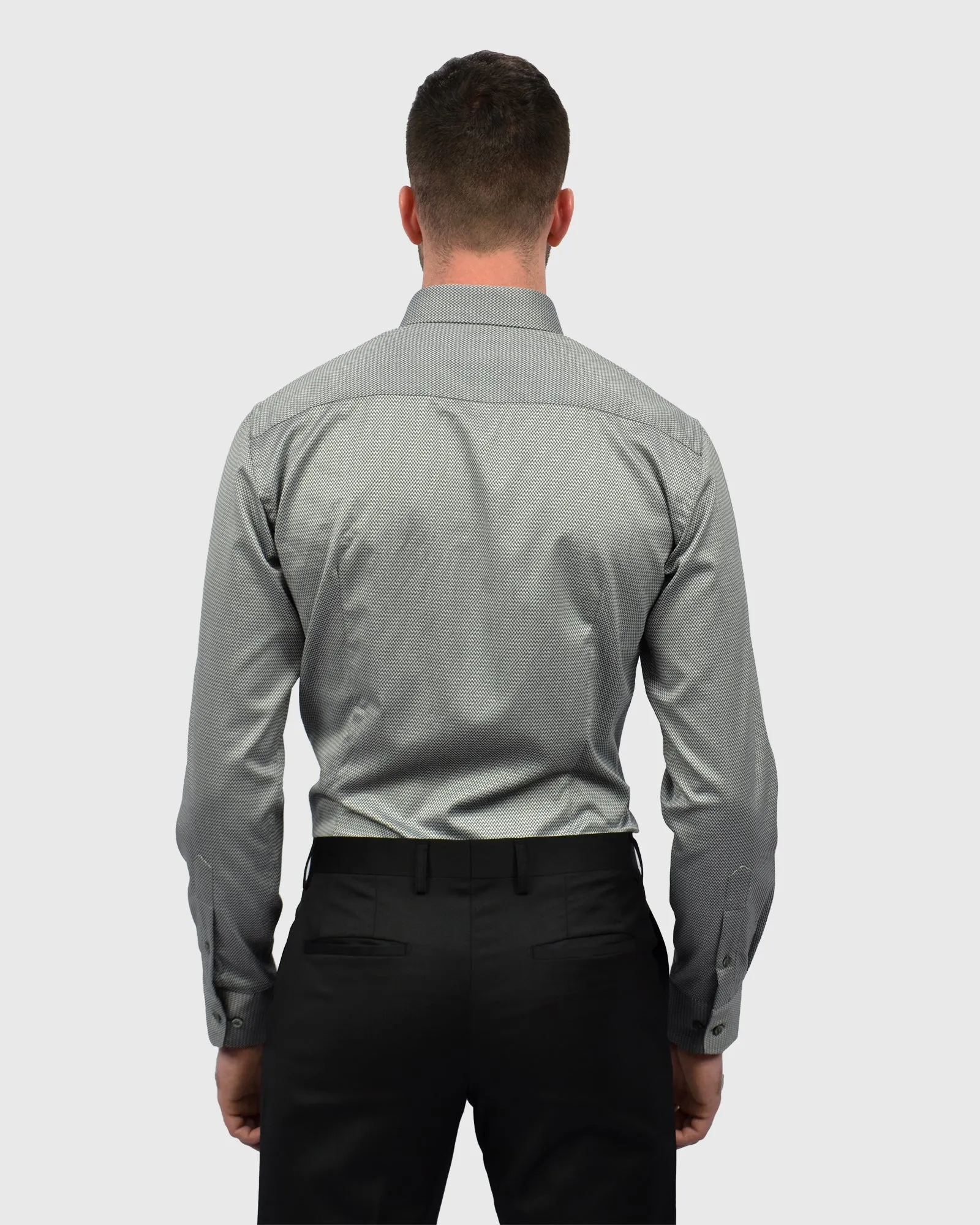 VINCENT & FRANKS S19CH0137 CHARCOAL HERRINGBONE TWILL SLIM SC SHIRT