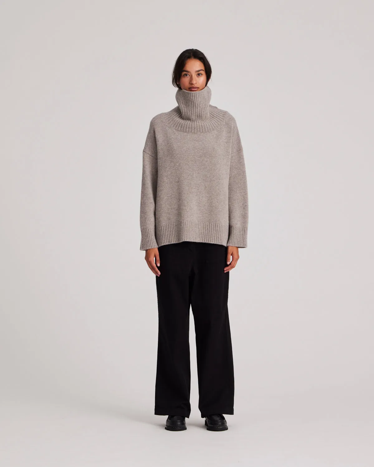 Vita Lambswool Jumper - Stone Grey