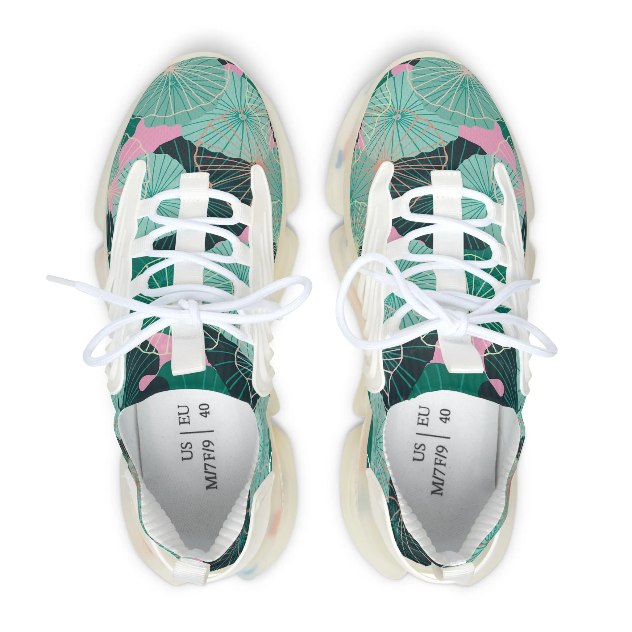 Waterlily Leaves Women's Mesh Sneakers