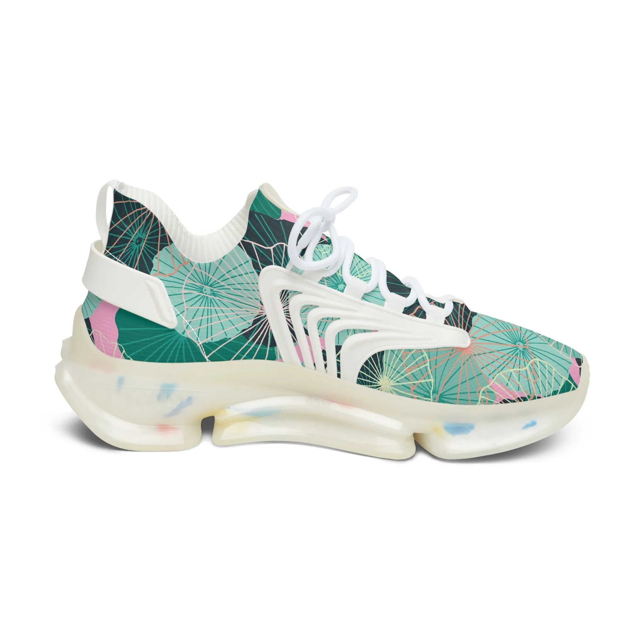 Waterlily Leaves Women's Mesh Sneakers