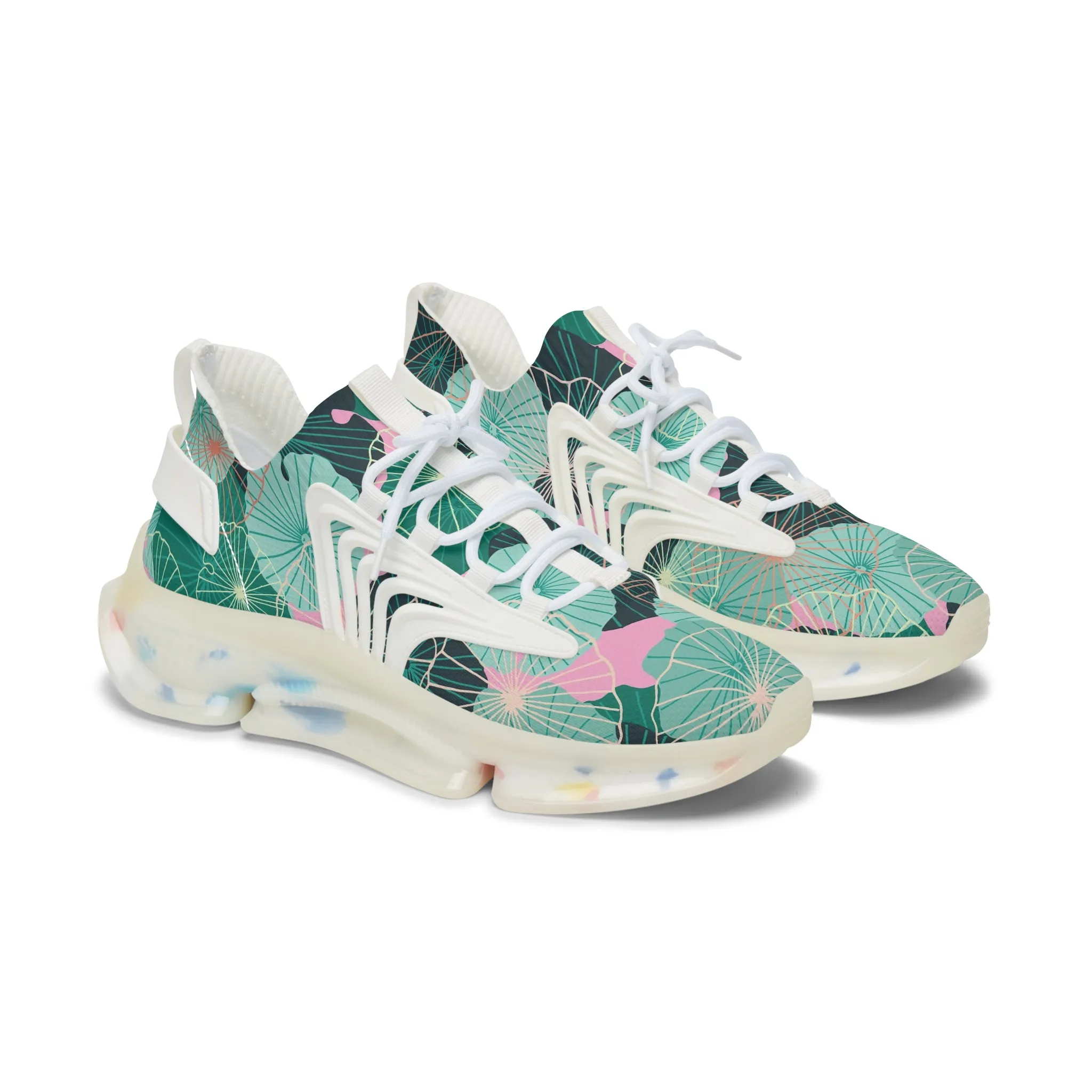 Waterlily Leaves Women's Mesh Sneakers