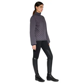 WOMEN&#x27;S TURTLENECK SWEATSHIRT WITH WORKED SLEEVES IRON GREY