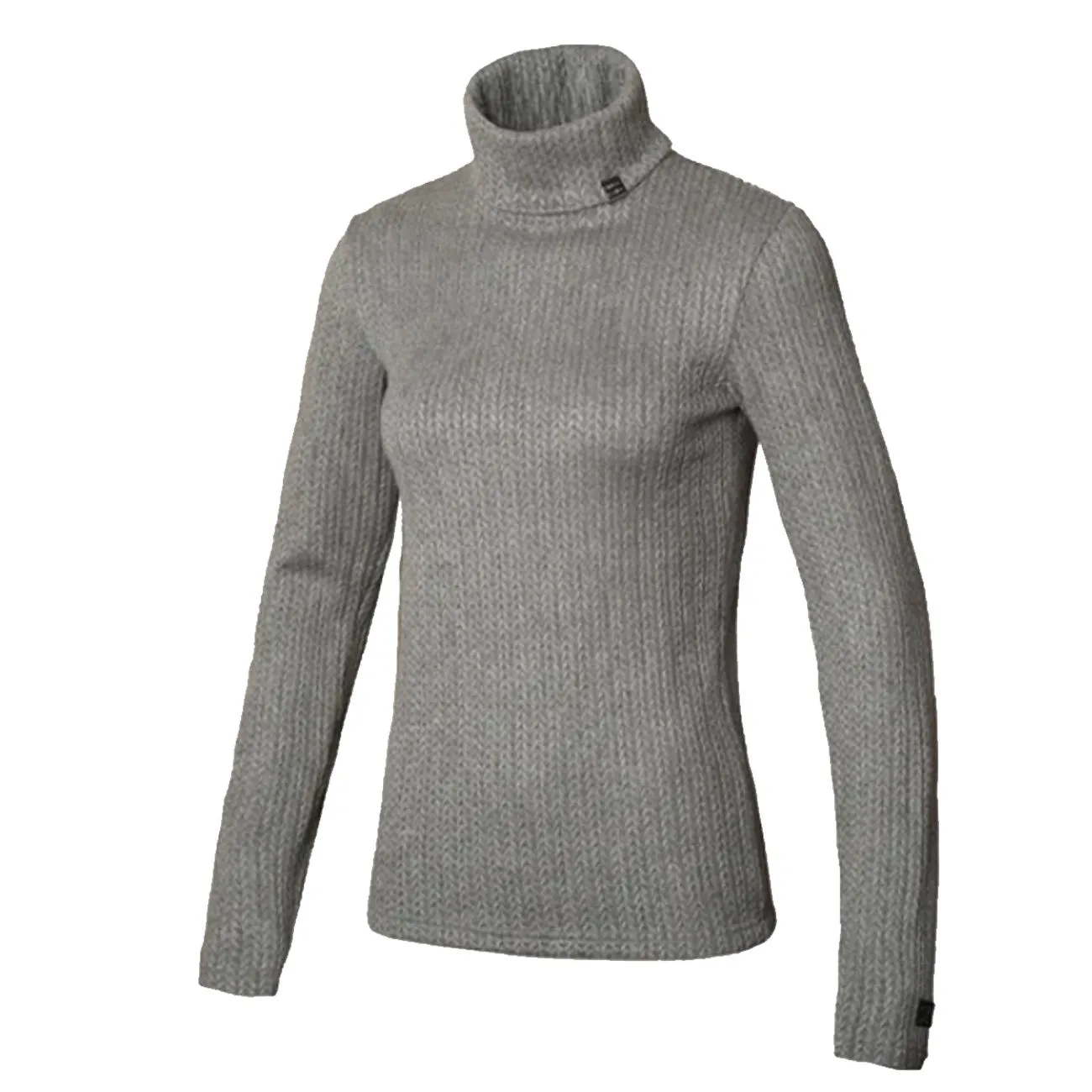 WOMEN&#x27;S TURTLENECK WITH MINI CABLE PATTERN FILOMENA LIGHT GREY