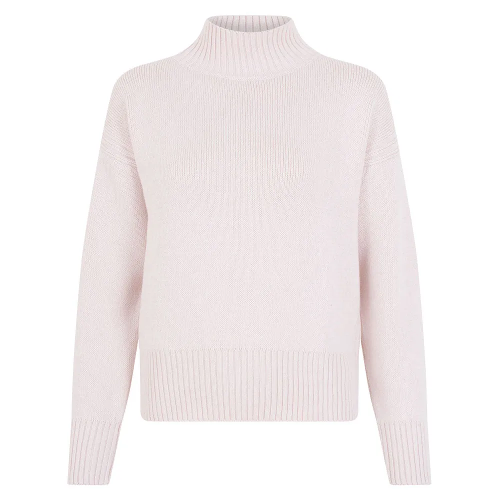 Womens Midweight Cotton Turtleneck Drop Shoulder Jumper