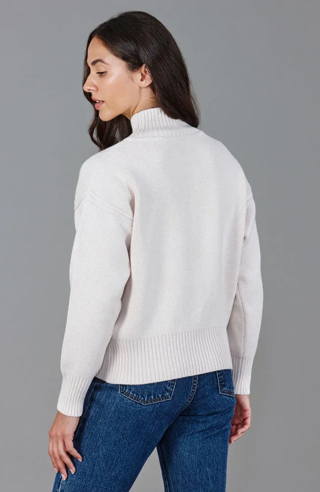 Womens Midweight Cotton Turtleneck Drop Shoulder Jumper