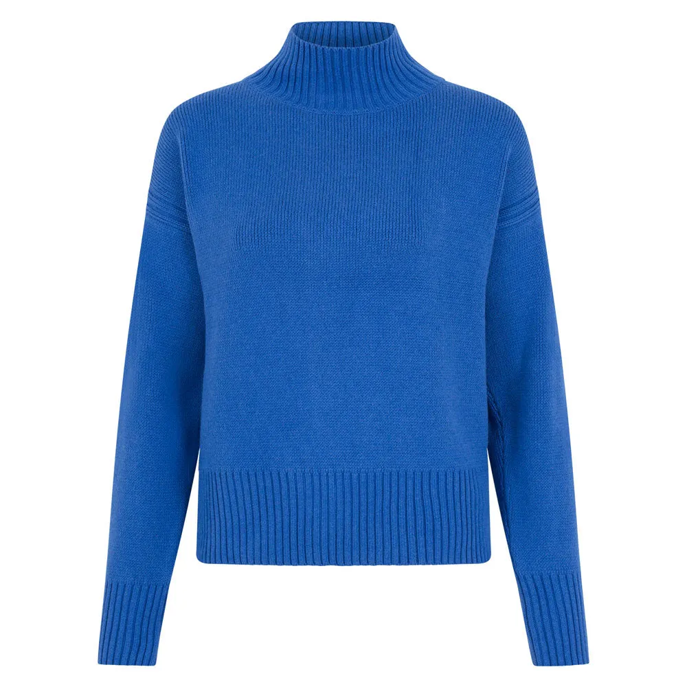 Womens Midweight Cotton Turtleneck Drop Shoulder Jumper