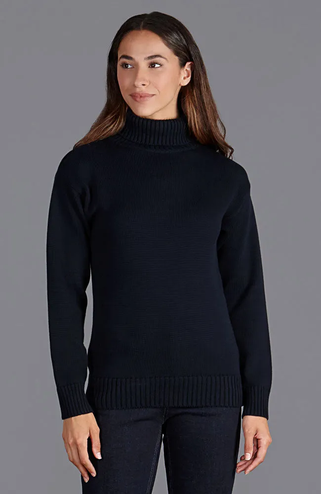 Womens Pure Cotton Lightweight Submariner Roll Neck Jumper