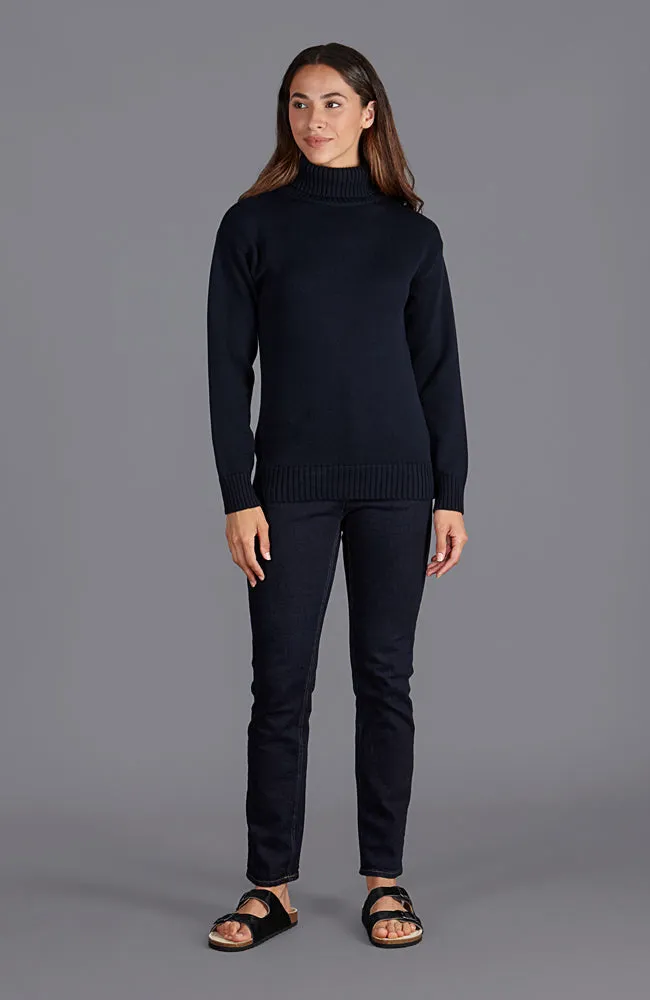 Womens Pure Cotton Lightweight Submariner Roll Neck Jumper