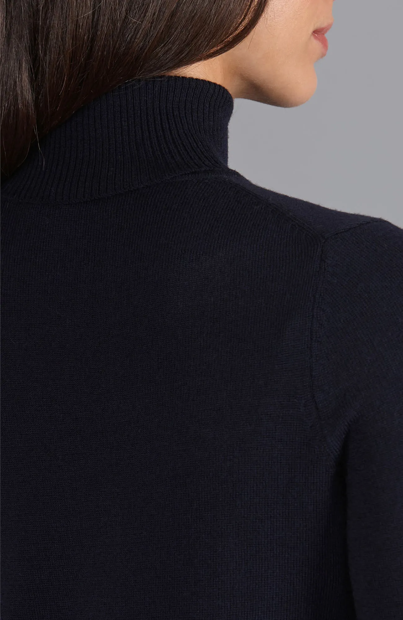 Womens Pure Extra Fine Merino Wool Roll Neck Jumper